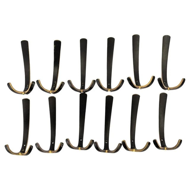 1950s Brass Wall Hooks by Hertha Baller, 1950s, Set of 12 For Sale - Image 5 of 5