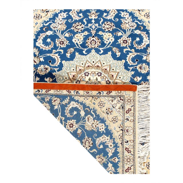 Traditional Pasargad DC Light Blue Persian Nain Rug For Sale - Image 3 of 3