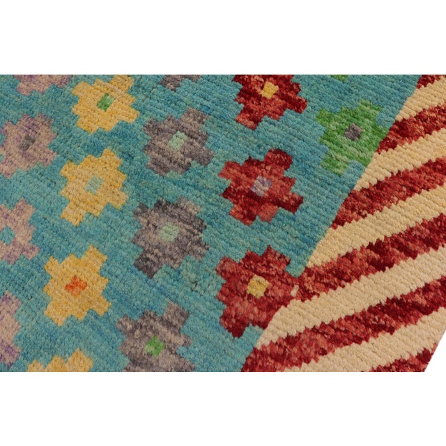 Contemporary Balochi Blue/Beige Wool Rug - 4'0''x5'10'' For Sale In New York - Image 6 of 11