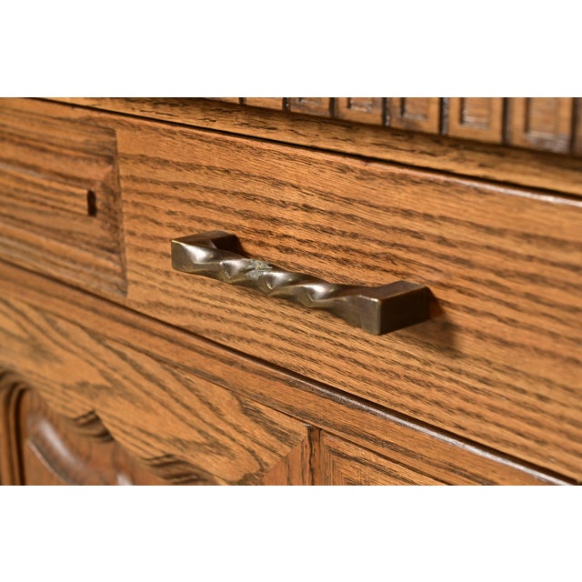 Brown Romweber Viking Oak Executive Credenza, Circa 1960s For Sale - Image 8 of 12