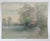 Late 19th century impressionist pastel and watercolor on artist board landscape painting with cottage attributed to George...