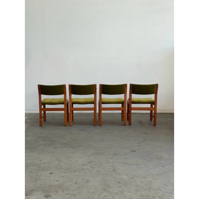 1970s Teak and Mohair Dining Chairs - Set of Four For Sale - Image 9 of 12