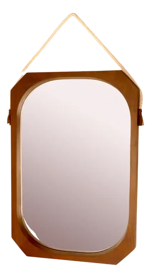 Rectangular Mirror in Teak, Italy, 1950s