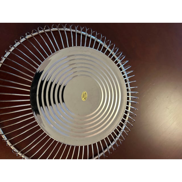 Metal Vintage Silver Plated Wire Fruit Basket For Sale - Image 7 of 9