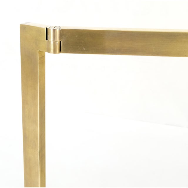 Brass MId Century Modern Solid Bronze or Brass Adjustable Arm Table Lamp w/ Shade MINT For Sale - Image 8 of 12