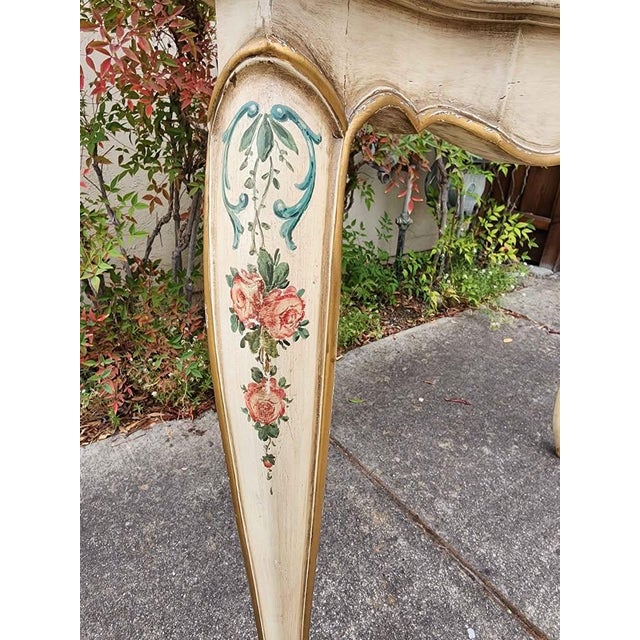 Antique Hand Painted Italian Corner Vanity For Sale In Monterey, CA - Image 6 of 9