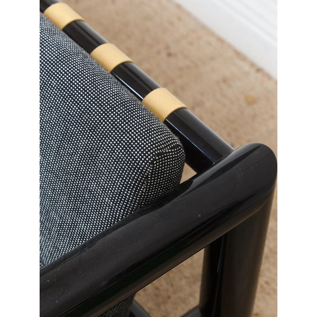 Vintage 1970s Black Lacquered Sofa For Sale - Image 11 of 12