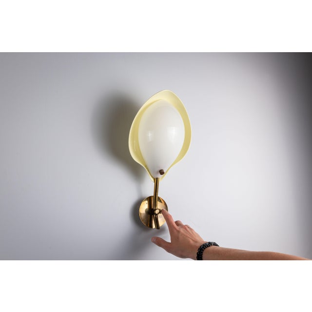 Plastic and Brass Wall Lamp by Arnold Wiigs For Sale - Image 5 of 11