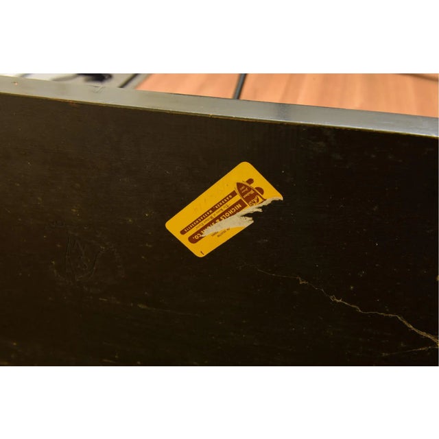 Vintage Nichols & Stone Black Stenciled Windsor Settee For Sale - Image 11 of 12