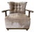 Leona Velvet Lounge Chair With Tufted Back, Curved Wood Arms For Sale