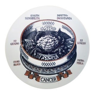 Piero Fornasetti Astrological Zodiac Plate, Cancer, Gli Zodiaci Farmacope For Sale