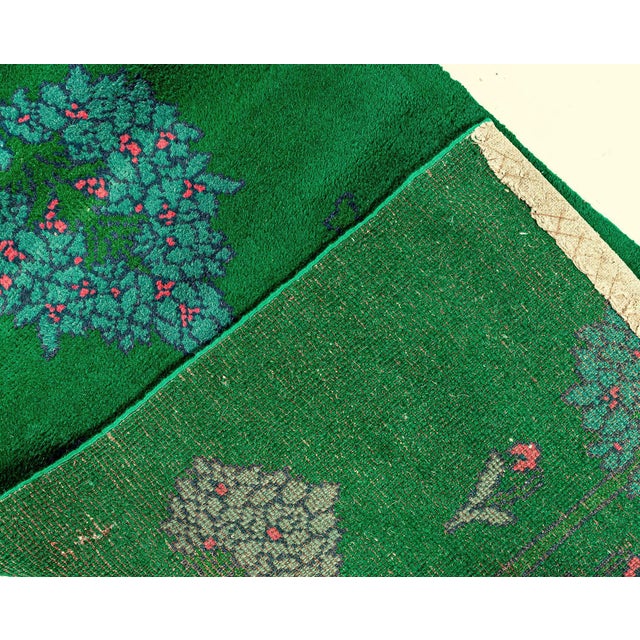 Green Doris Leslie Blau Antique Donegal by C.F.A Runner (Fragment) For Sale - Image 8 of 8