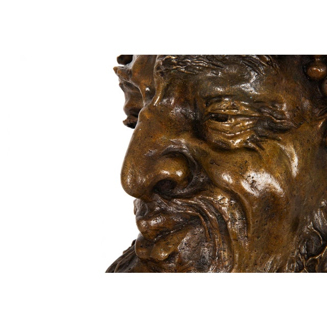 Brown Italian Realist Bronze Bust of a Satyr Faun Attributed to Vincenzo Gemito For Sale - Image 8 of 18