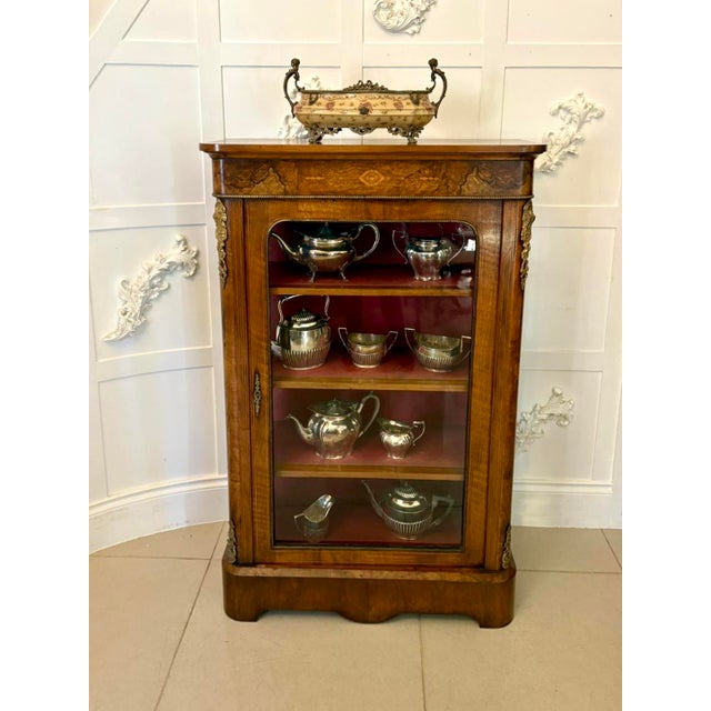 Antique Victorian Inlaid Burr Walnut Pier Cabinet, 1860 For Sale - Image 13 of 13
