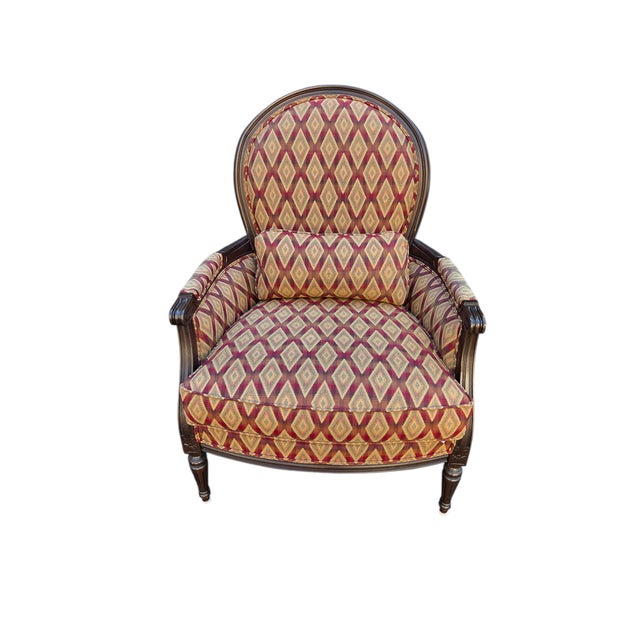 Ethan Allen 1990s Ethan Allen Custom Suzette Bergere Lounge Chair French Living Room Armchair For Sale - Image 4 of 14