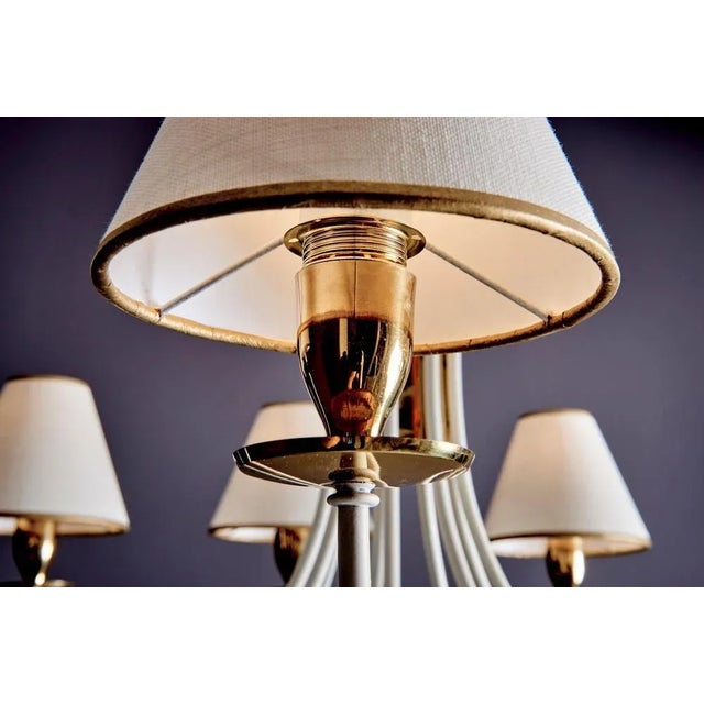 Vintage Nine-Arm Chandelier in the style of Jean Royère, 1950s For Sale - Image 9 of 16