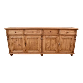 Pine Four Door Four Drawer Sideboard, Reproduction For Sale