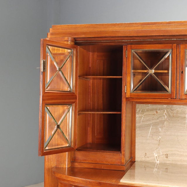 Italian Display Cabinet in Mahogany and Marble For Sale - Image 5 of 16