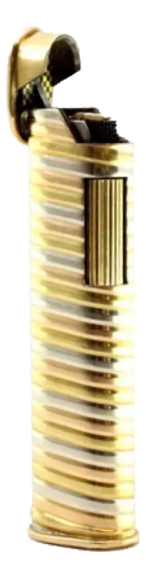 2-Tone Gold Lighter with Hinged Lid