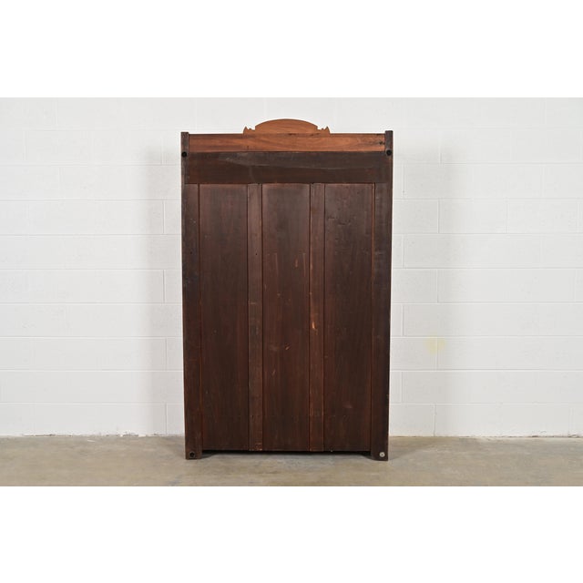 Herter Brothers Style Antique Eastlake Victorian Carved Burled Walnut Bookcase, Circa 1880s For Sale - Image 12 of 13