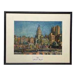 Vintage F Richardson Murray 'A Modern Baghdad' City Architecture Painting
