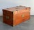 Vintage Boho Leather Wrapped Campaign Trunk For Sale - Image 11 of 12