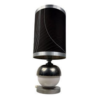 Vintage Space Age Table Lamp in Chrome Metal, 1970s For Sale