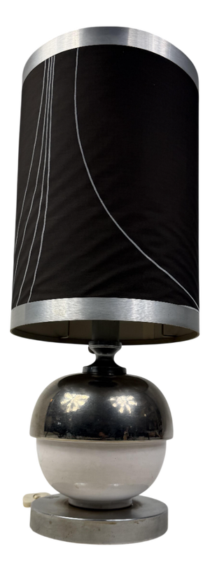 Vintage Space Age Table Lamp in Chrome Metal, 1970s