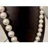 11.5-15 mm White South Sea Round Pearl Necklace Diamond Ruby Clasp, Vintage PT For Sale - Image 16 of 18