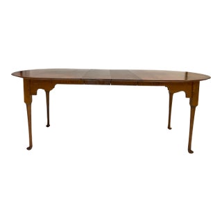 j.l. Treharn Tiger Maple Queen Anne Dining Table With Two Leaves For Sale
