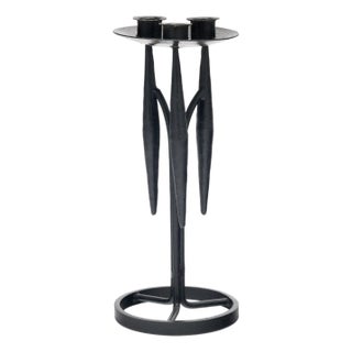 Diego Giacometti Style Iron Candlestick For Sale