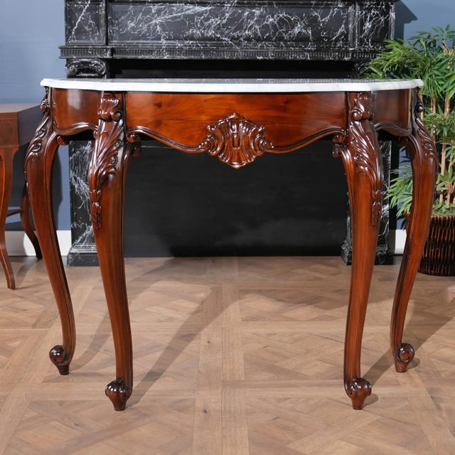 2020s Niagara Furniture Mahogany and Marble Console For Sale - Image 5 of 12