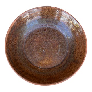 A Antique Folk Art Redware Plate, by Stahl's Pottery, Powder Valley, Pa, Circa 1930's For Sale