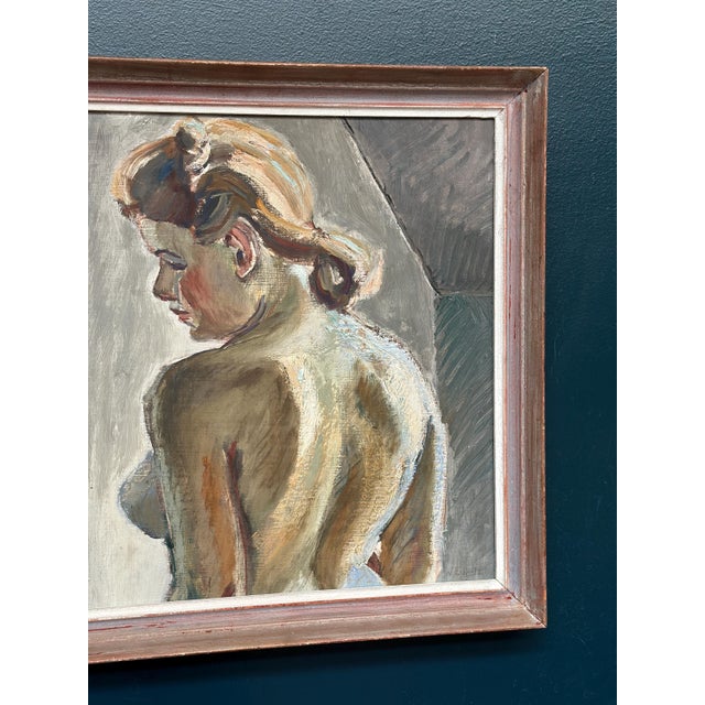 Waldemar (Walle) Ewetz, Nude Woman from Behind, 1960s, Oil Painting on Panel, Framed For Sale - Image 10 of 16