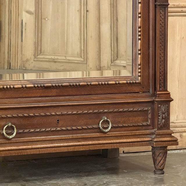 19th Century French Louis XVI Walnut Armoire For Sale - Image 10 of 18