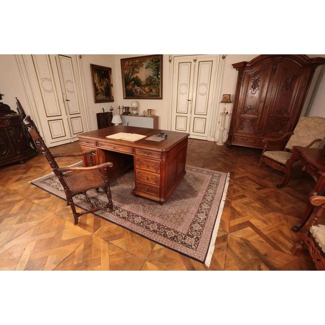 Large Partner Liège Desk in Oak For Sale - Image 3 of 9