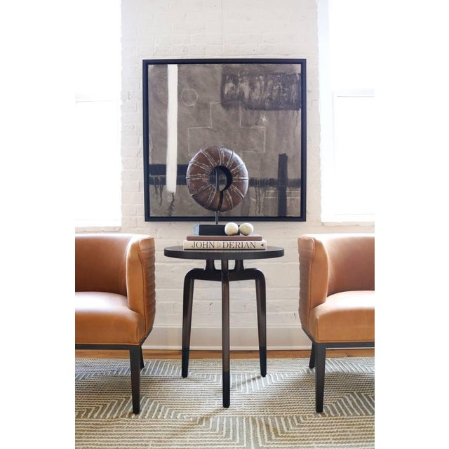 Original abstract painting by J. Kent Martin featuring soft beige, cream, and muted tones with subtle layering and...