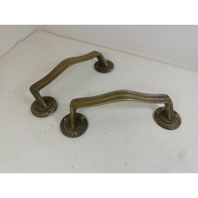 Art Deco Brass Handles, Italy, 1940s, Set of 2 For Sale - Image 10 of 12