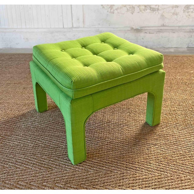 1970s Vintage Upholstered Ottoman - Custom For Sale - Image 5 of 6