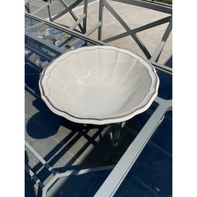 Ceramic 2000s Gien Filets Taupe Open Vegetable Bowl For Sale - Image 7 of 11