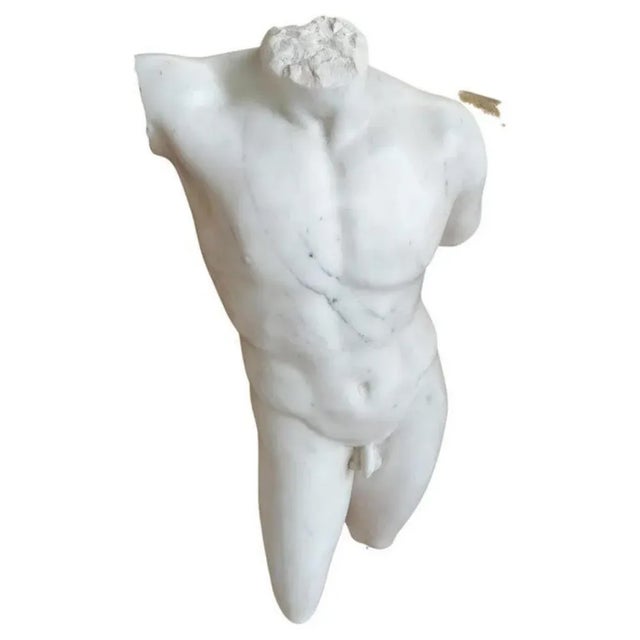 Baroque Late 19th Century Dorso Masculino Sculpture in Carrara Marble For Sale - Image 3 of 7