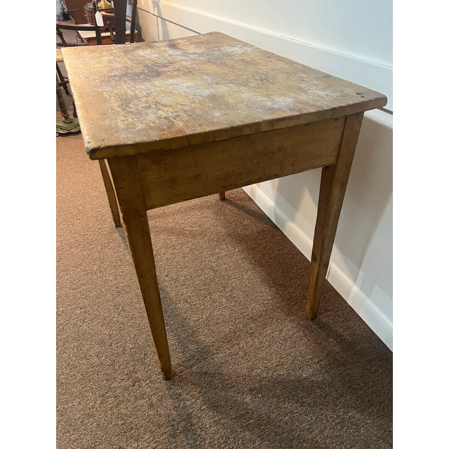 Late 18th Century Primitive Farmhouse Tavern Utility Table With Drawer For Sale - Image 9 of 9