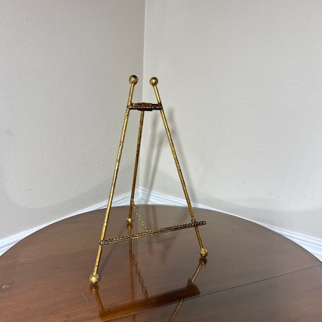 Boho Chic Vintage Italian Gilt Tole Table Easel For Sale - Image 3 of 6