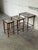 Wood Teak Abstract Mosaic Tile Top Nesting Tables Set of 3 Mid-Century Modern 1960s For Sale - Image 7 of 10