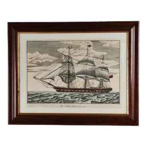 Hand-Colored Nautical Engraving, "The Windsor Castle", England Circa 1850