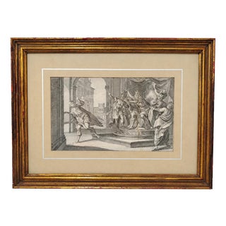 Maarten De Vos and Aegidius Sadeler II, The Story of Saul and David, Burin Engraving on Paper, Framed For Sale