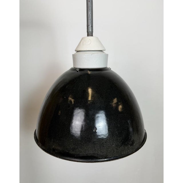 Industrial Factory Wall Lamp with Black Enamel Shade, 1960s For Sale - Image 9 of 16