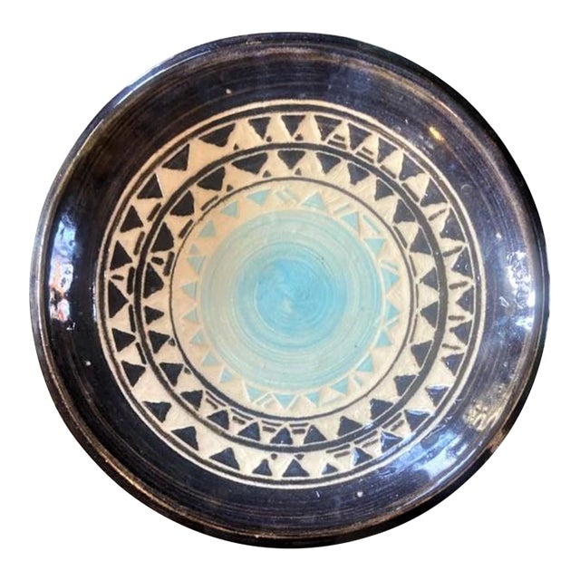 Moroccan Vintage Blue Decorative Bowl - Late 20th Century For Sale