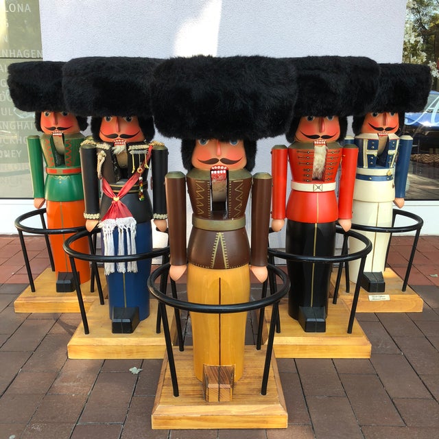 1960s German Nutcracker Bar Stools by Volkmar Matthes Mid CenturySet