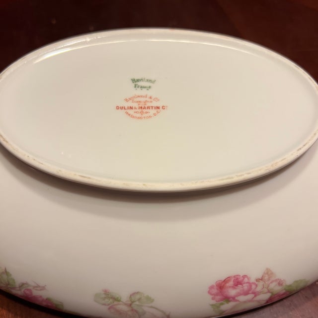 Antique White 1900s Haviland Limoges for Dulin & Martin Footed Tureen Featuring Roses For Sale - Image 8 of 10